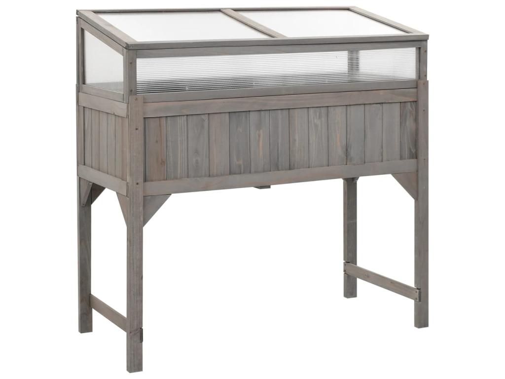 Bancal Decoromantico levado con invernadero 110x54x120 cm Madera maciza de abeto