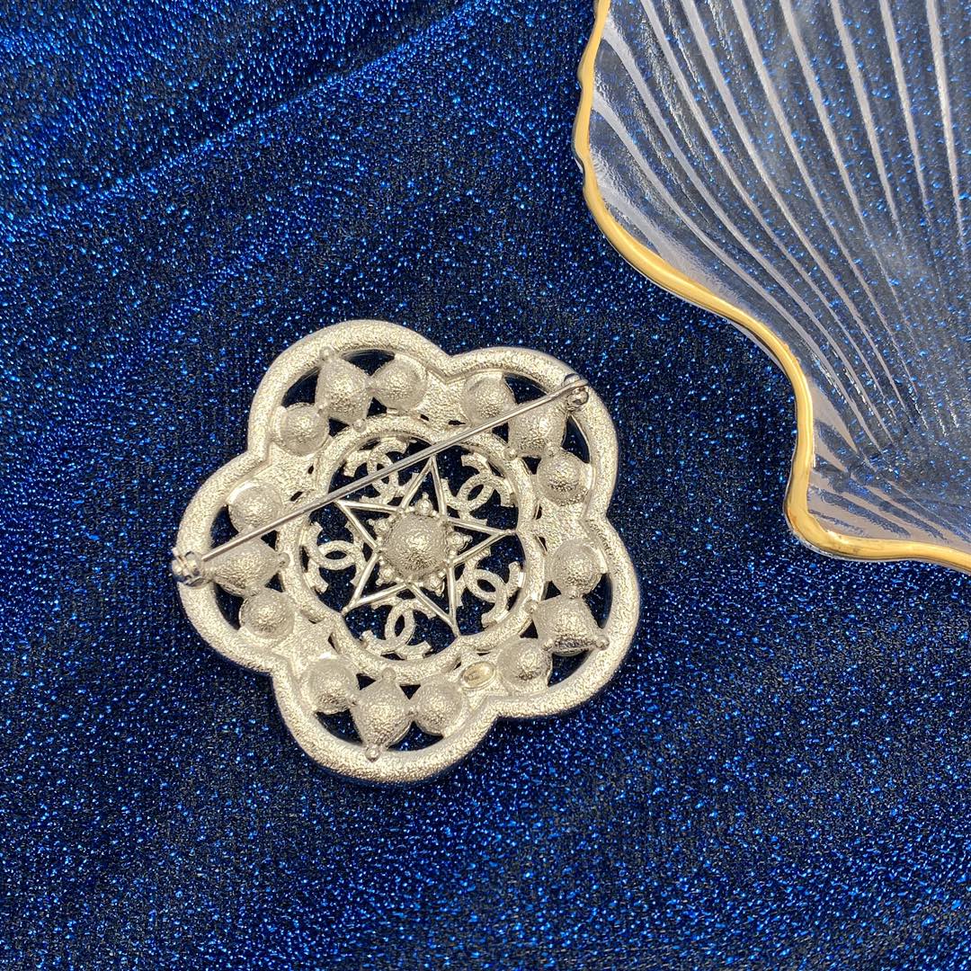 Chanel Swarovski Diamond Paved Pearl Camellia Brooch - Original Replica Club