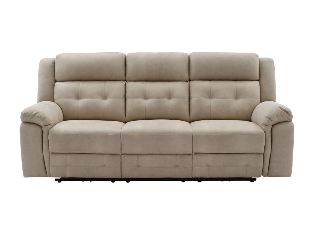 Sofá 3 plazas relax eléctrico de microfibra beige