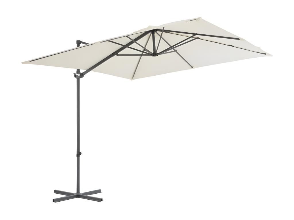 Sombrilla voladiza con poste de acero 250x250 cm arena