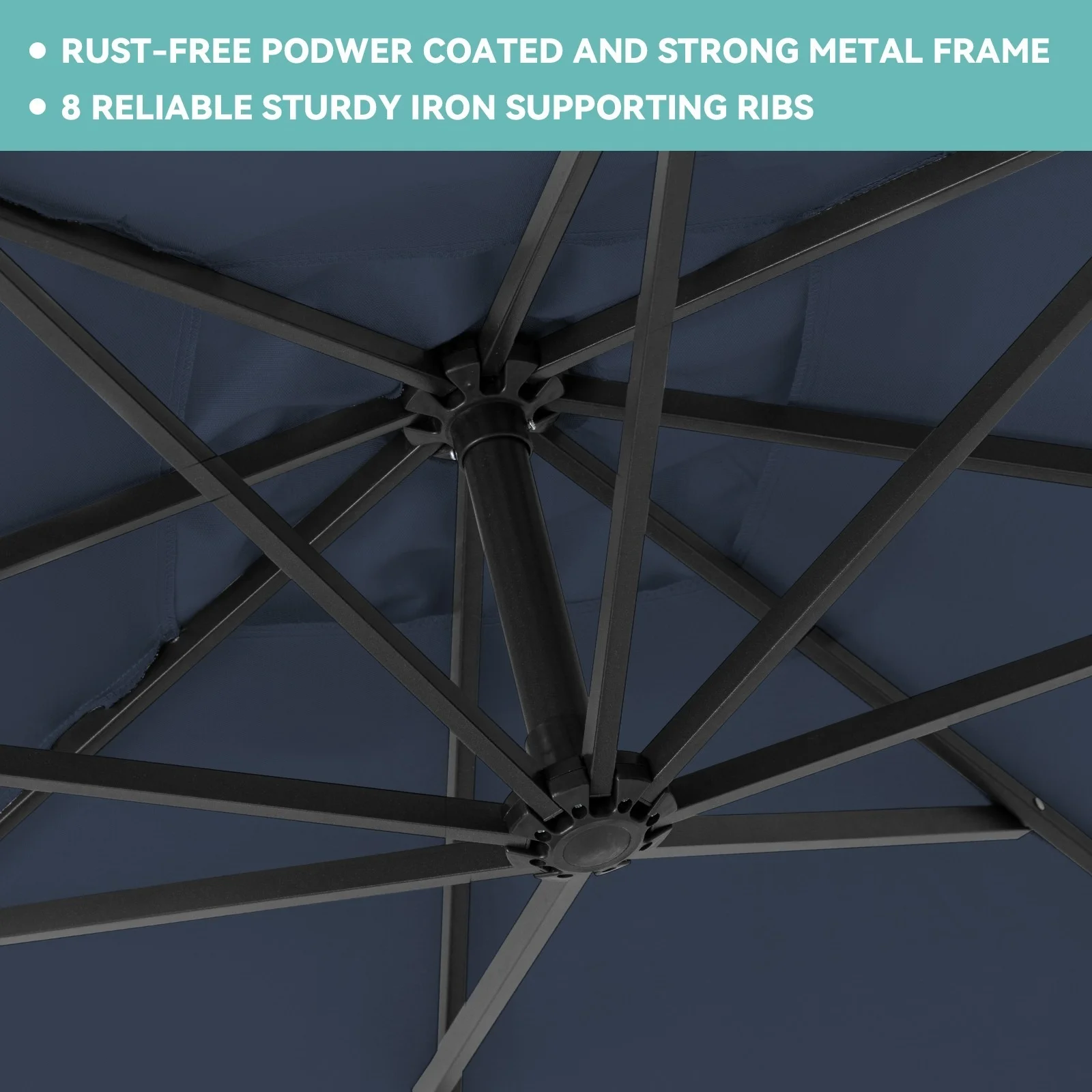 JUSTLET 10ft Heavy Duty Patio Hanging Offset Cantilever Patio Umbrella W/ 4-Piece Base Included Included, Beige