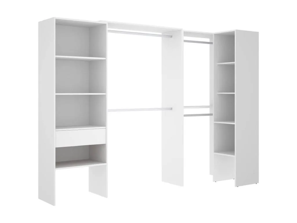 Gran Armario Habitarluz Muebles de dormitorio Vestidor Armario de ropa 248x79 h187 cm Blanco JZNN56990