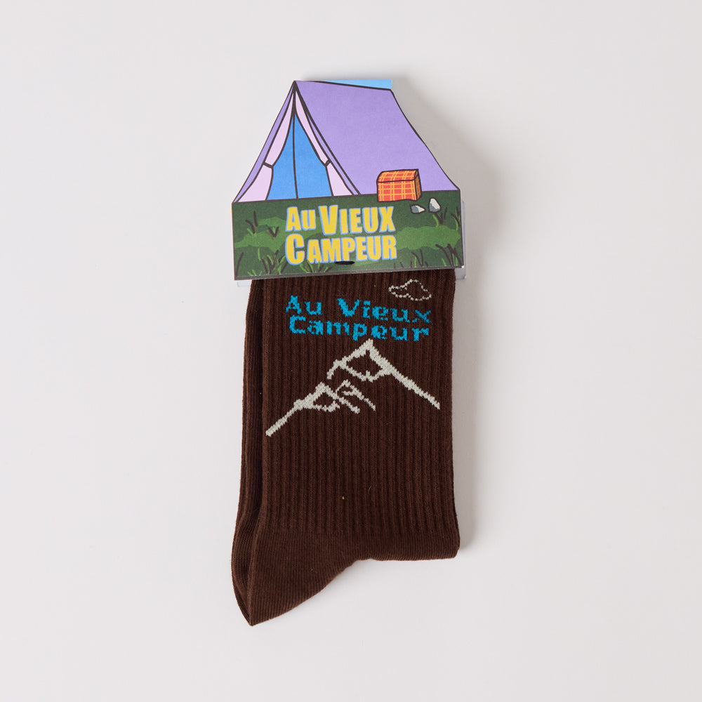 Au Vieux Campeur - Chaussettes Chaine Montagnes - Chocolat