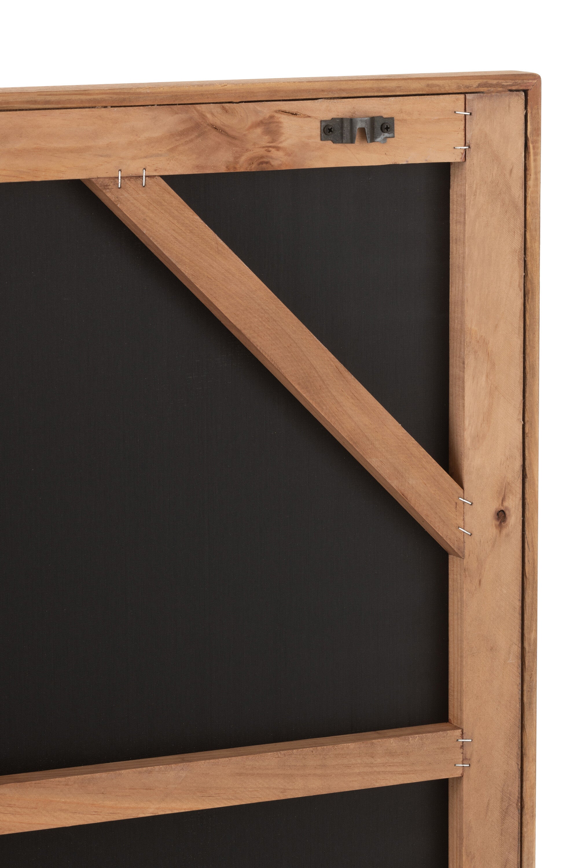 J-Line wanddecoratie Josh - dennenhout canvas - naturel