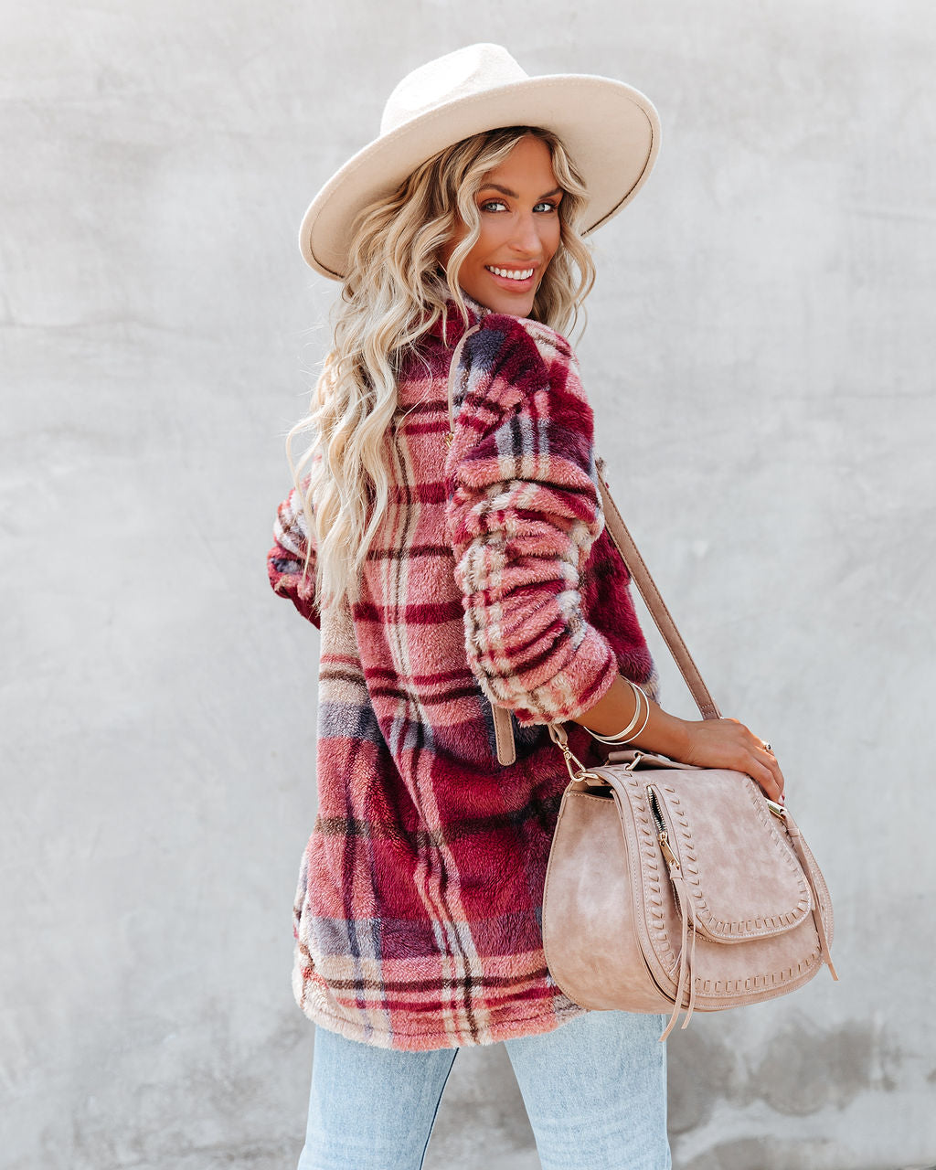 Mendocino Plaid Soft Knit Jacket - SALE - Se7enfashion
