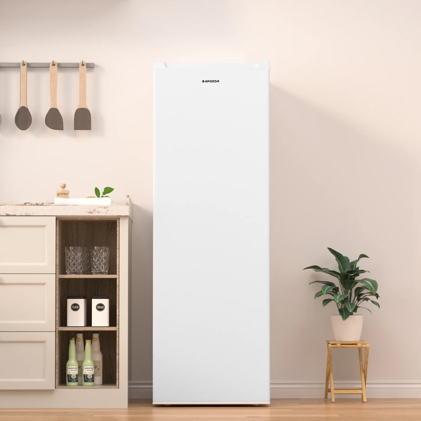 BANGSON Upright Freezer, 7.0 Cu.ft Freestanding Freezer, Convertible Upright Freezer/Refrigerator, Single Door for Kitchen, Office, Apartment, Silver - Image 14
