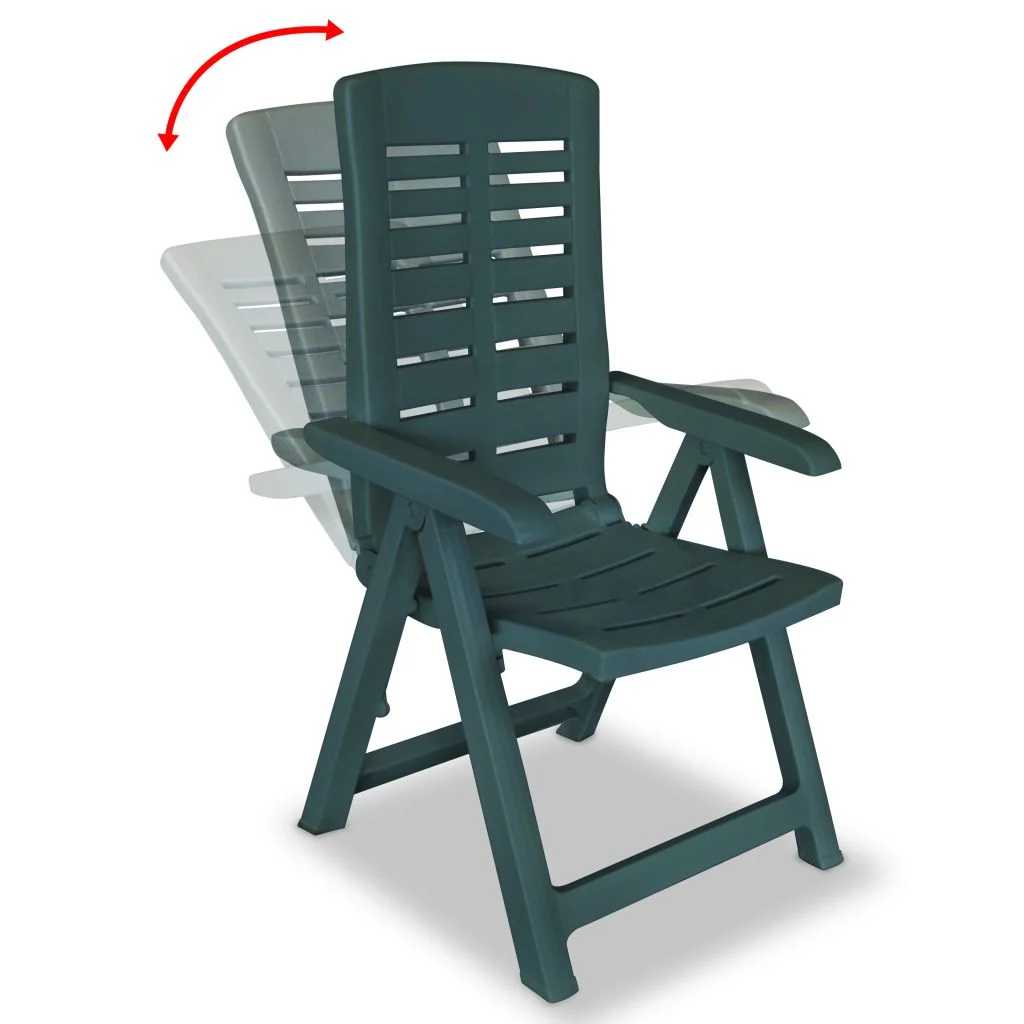 vidaXL Reclining Patio Chairs Outdoor Stack Dining Chair with Armrest Plastic - Image 17