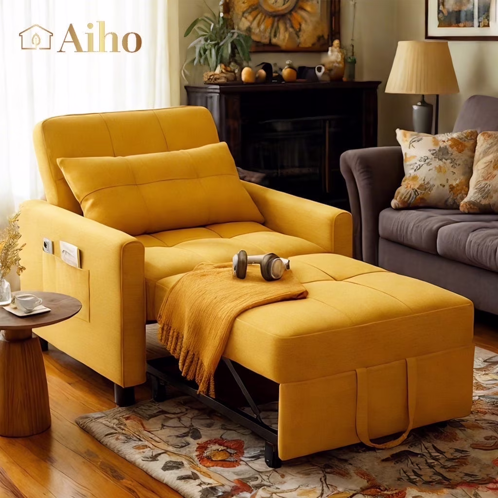 Convertible Sleeper Chair, Aiho 3-in-1 Convertible Sofa Bed Recliner Chair with Pull Out Couch - Dark Gray - Image 3