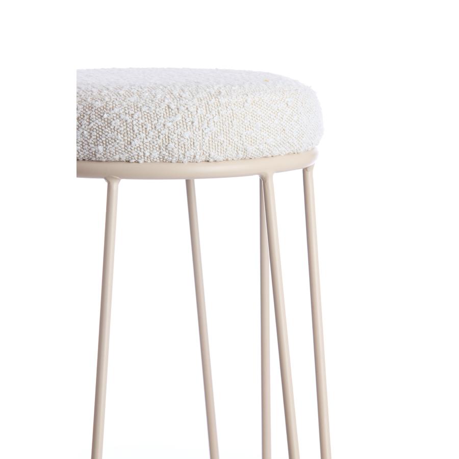 Light & Living - Alice barstoel Ø41x73 cm bouclé - crème crème