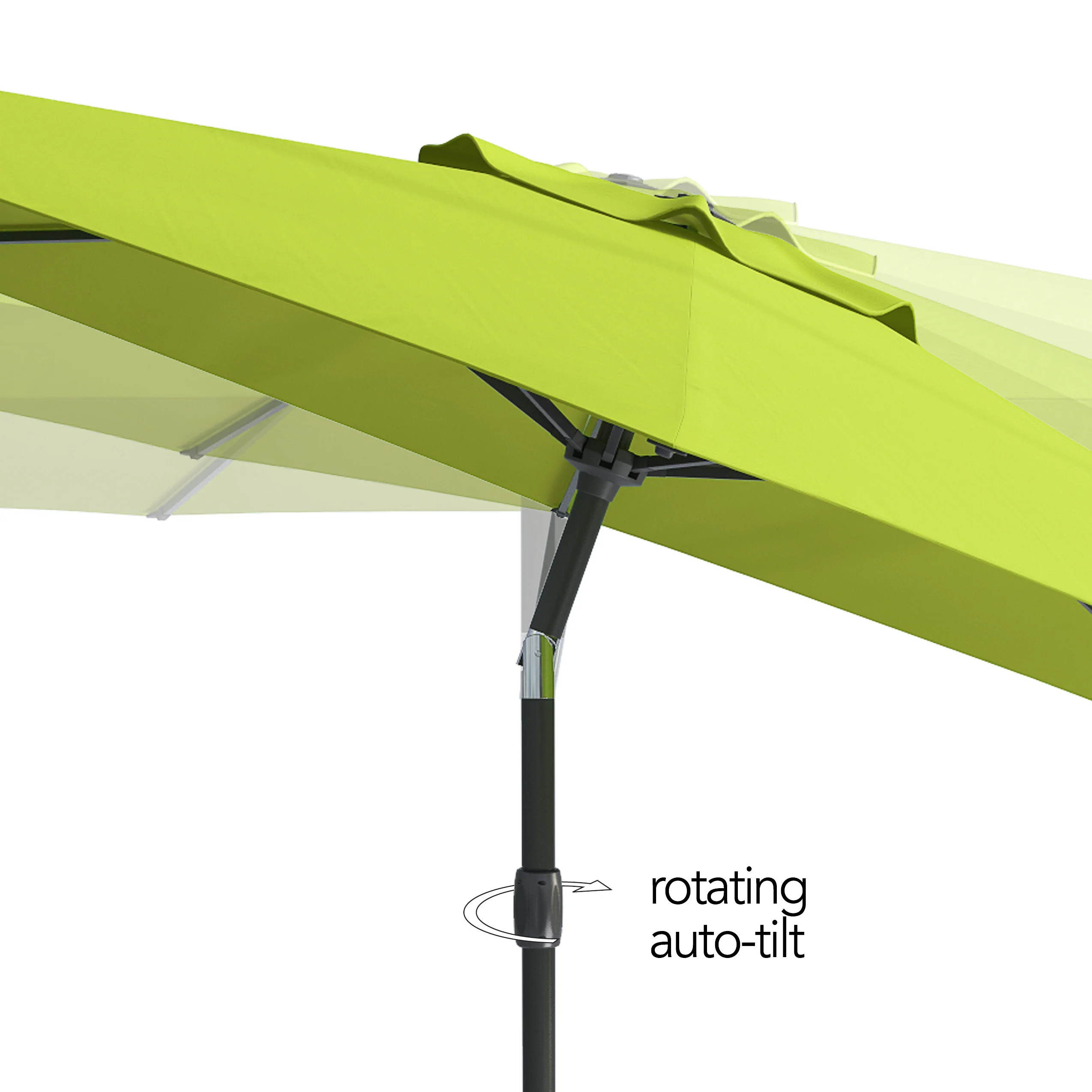 CorLiving 10 Foot Wind Resistant Patio Umbrella, Outdoor Parasol with Crank Tilt, Round Market Umbrella for Patio, Umbrella with Crank, Tilt Umbrella, Outdoor Umbrella, White - Image 25