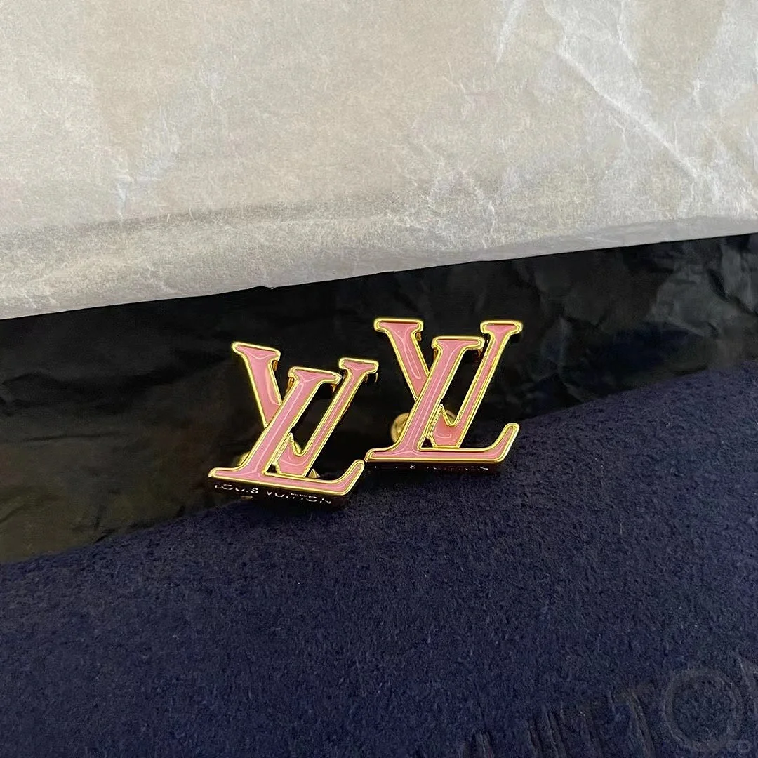 Louis Vuitton Pink LV Letter Earrings - Original Replica Club