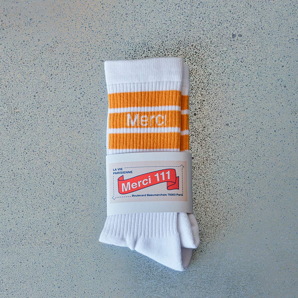 Merci - Chaussettes en coton - Jaune Cityse
