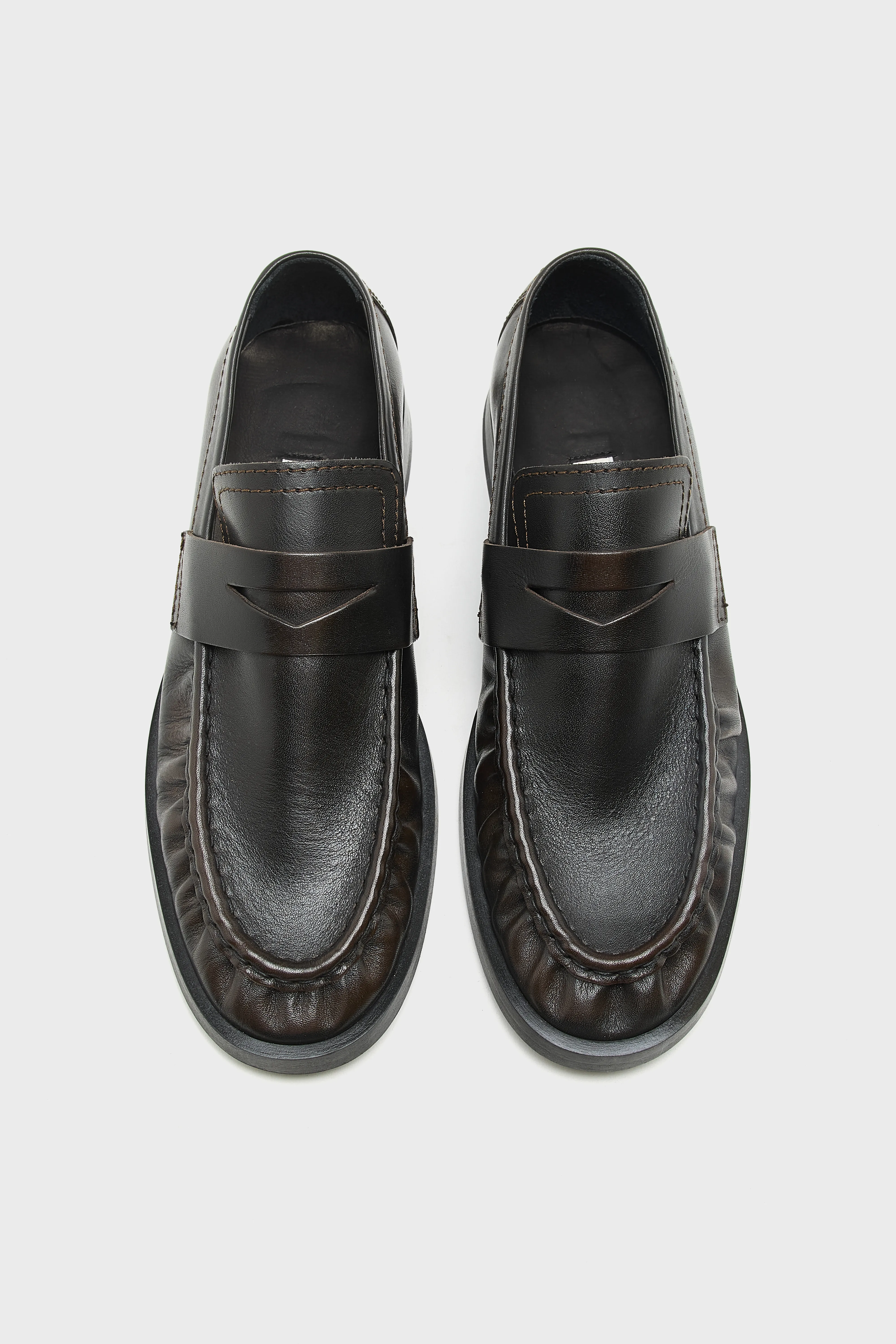 Bellerose Zita Brown Black Moccasin Loafers  (252 / W / BROWN)