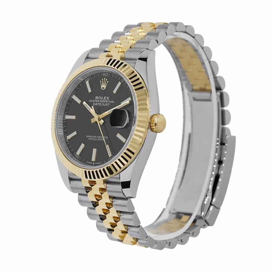 Replica Rolex Datejust 126333 Yellow Gold & Steel Black Dial Jubilee
