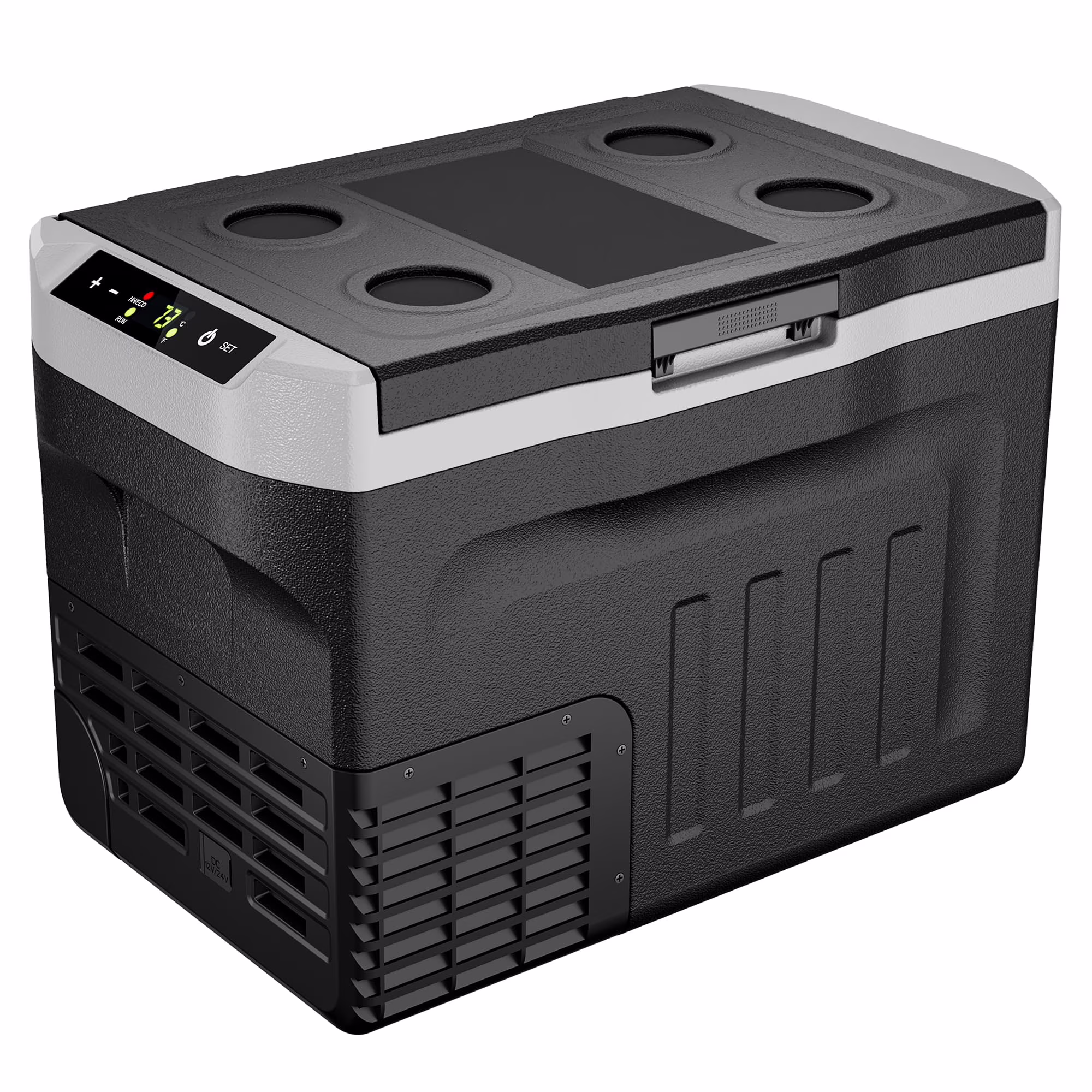 12V Car Refrigerator 32 QT with Touch Panel and Removable Divider