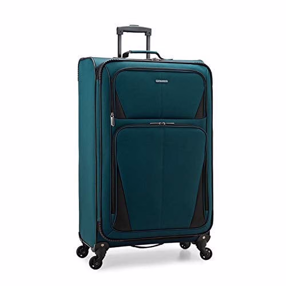 U.S. Traveler Aviron Bay Expandable Softside Luggage with Spinner Wheels, Navy, 31
