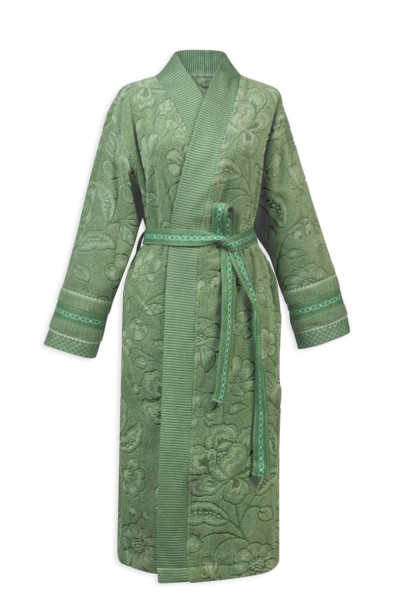 Bathrobe Jasmin Jacquard Green