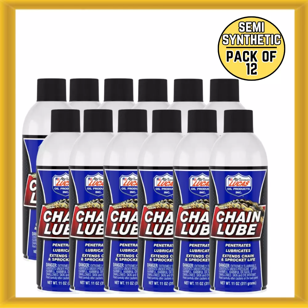 12x Lucas Oil 10393 11 - Ounce Chain Lube Aerosol Semi - Synthentic Spray Lubricant