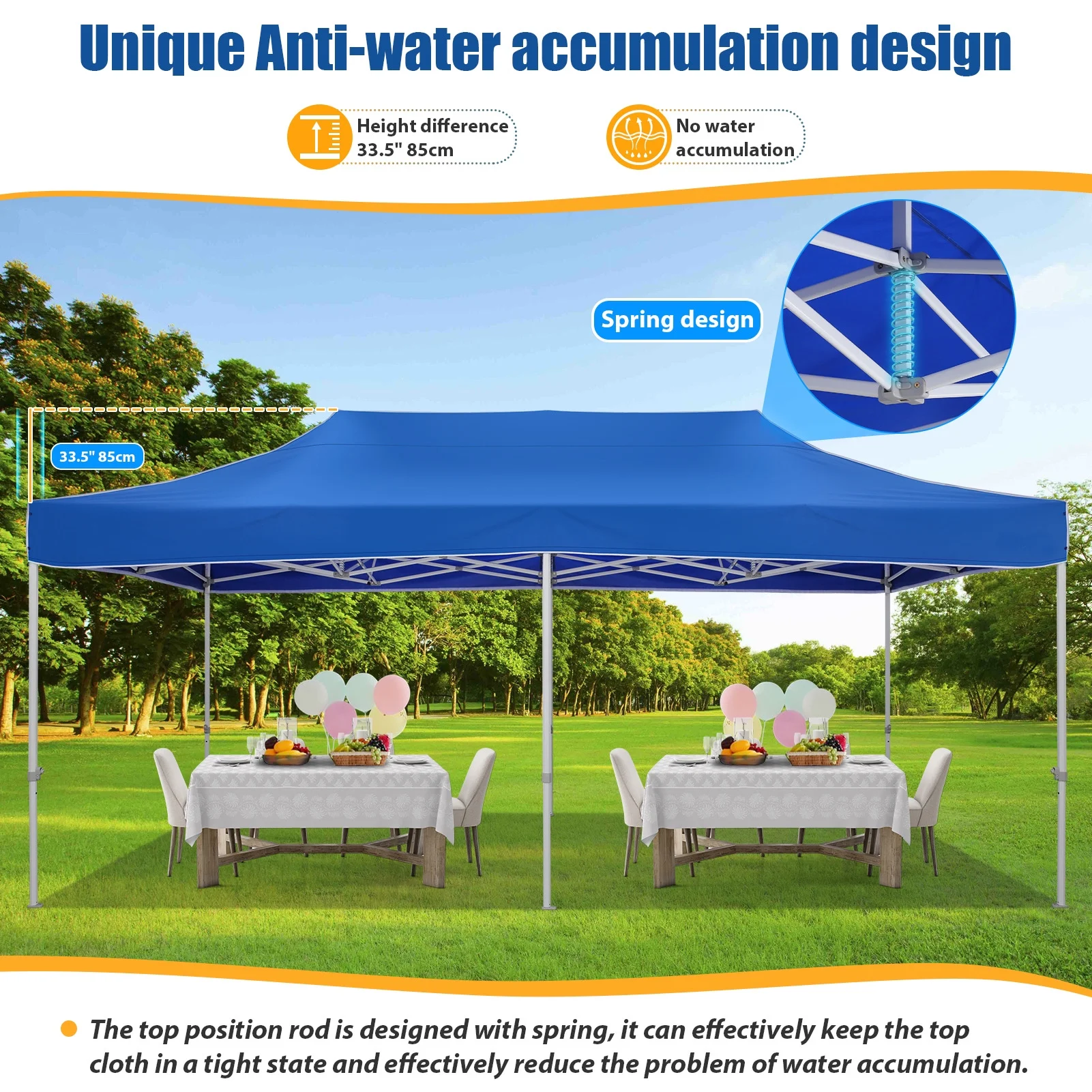 HOTEEL 10x15 Heavy Duty Canopy Tent ,Pop up Canopy for Parties Wedding,Commercial Easy up Gazebo with Roller Bag,UV 50+ &,White