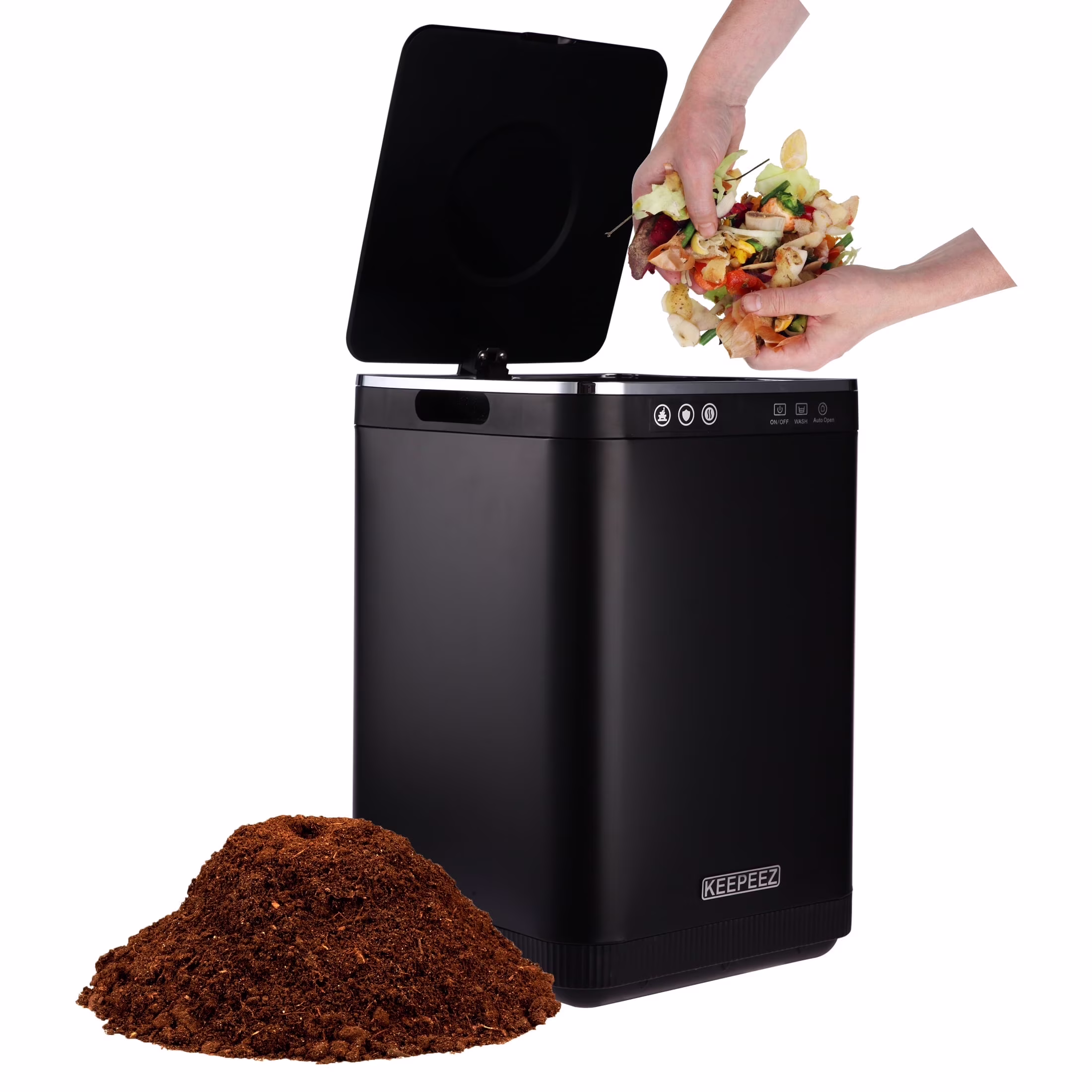 KEEPEEZ 4L Large Capacity Odoroster for Kitchen,Turn Food Waste to Fertilizer for Garden, Food Waste Compost Machineless Quiet Electric Comp