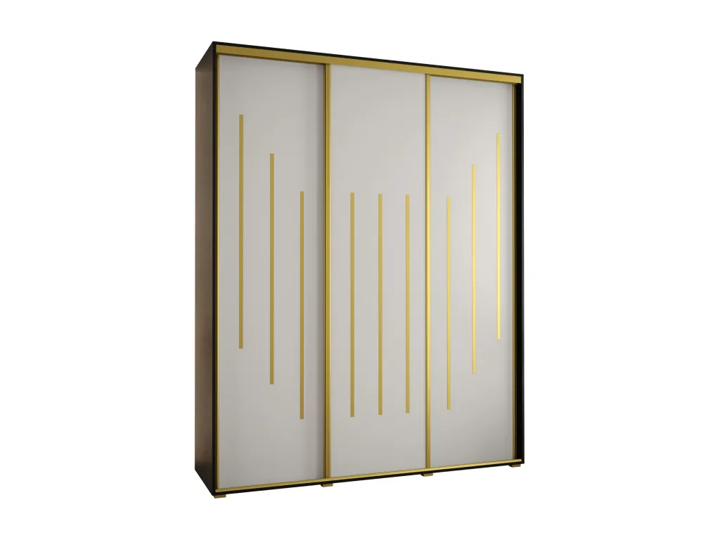 ARMARIO Decoesp 8 DE PUERTAS CORREDERAS 235.2/200/60 3 puertas (Negro/Blanco/Oro) OOYJ79099