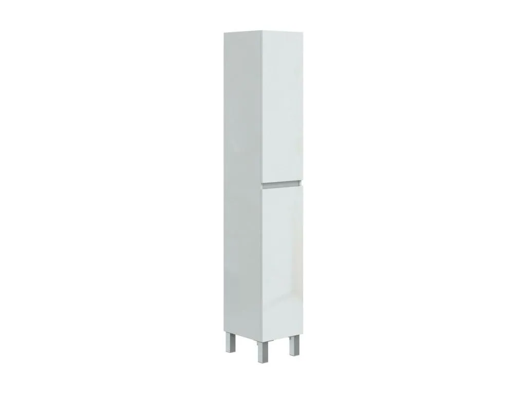 Armario de columna Mobtrendy Mueble alto para baño o cocina Armario alto multifuncional Gabinete multiusos 30x35 h182 cm Blanco brillante yhjw53025