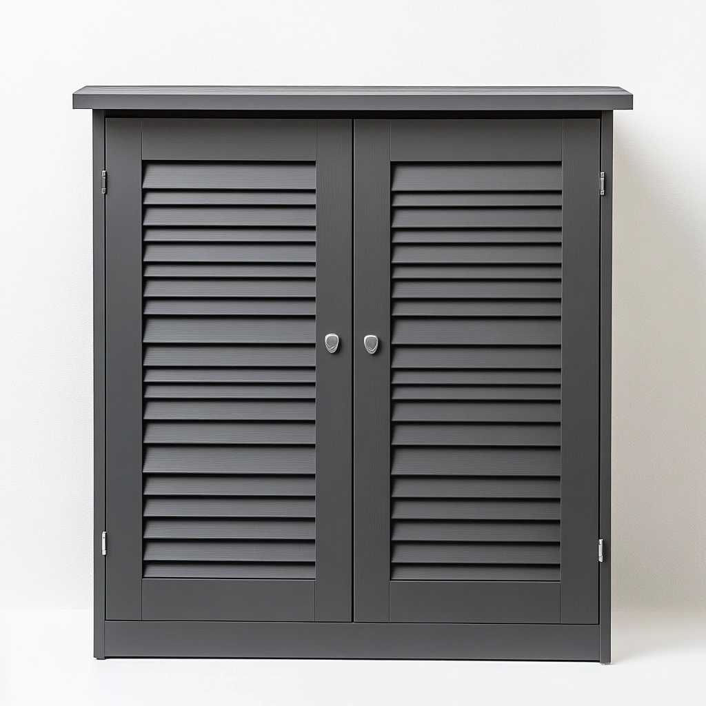 Casa y jardín Armario de almacenamiento exterior doble puerta organización 83x40x92cm gris jardín madera de abeto QT1822440