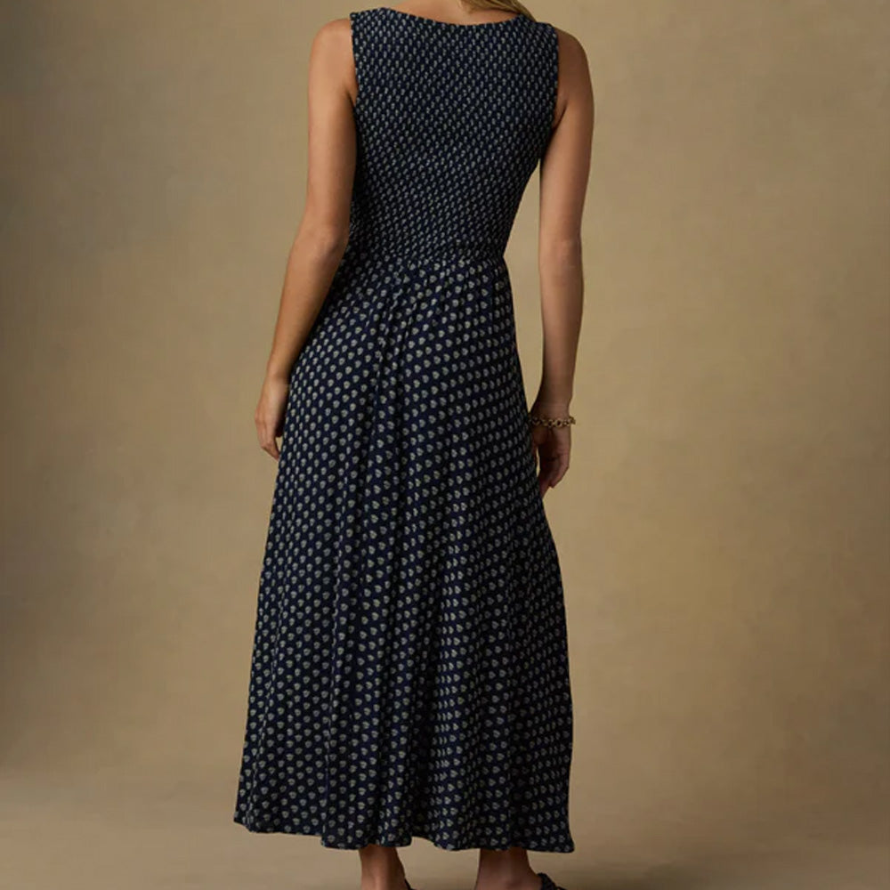 Faherty - Robe à smocks Sophia - Marine Lotus Floral