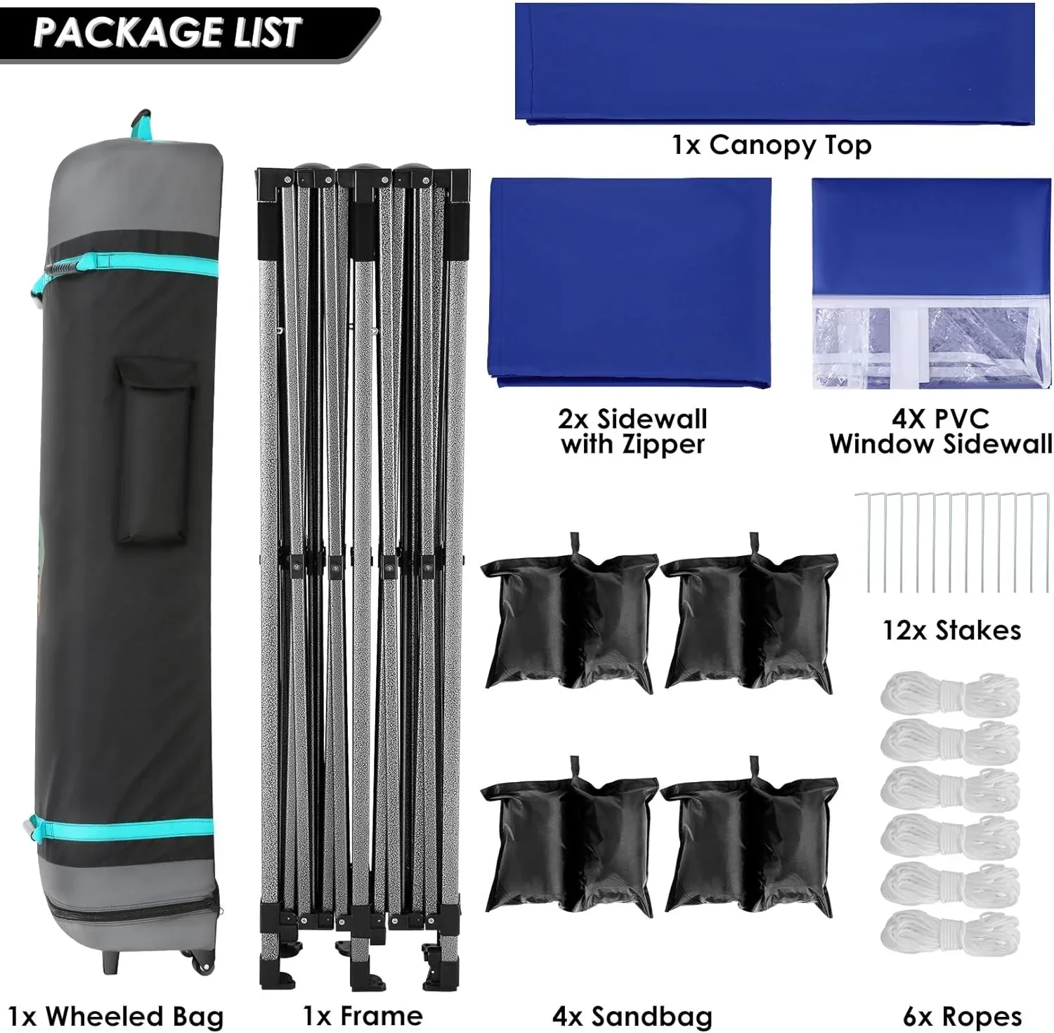 COBIZI 10x20 Heavy Duty Pop up Canopy Tent 6 sidewalls Commercial Canopy Wedding Party Tents