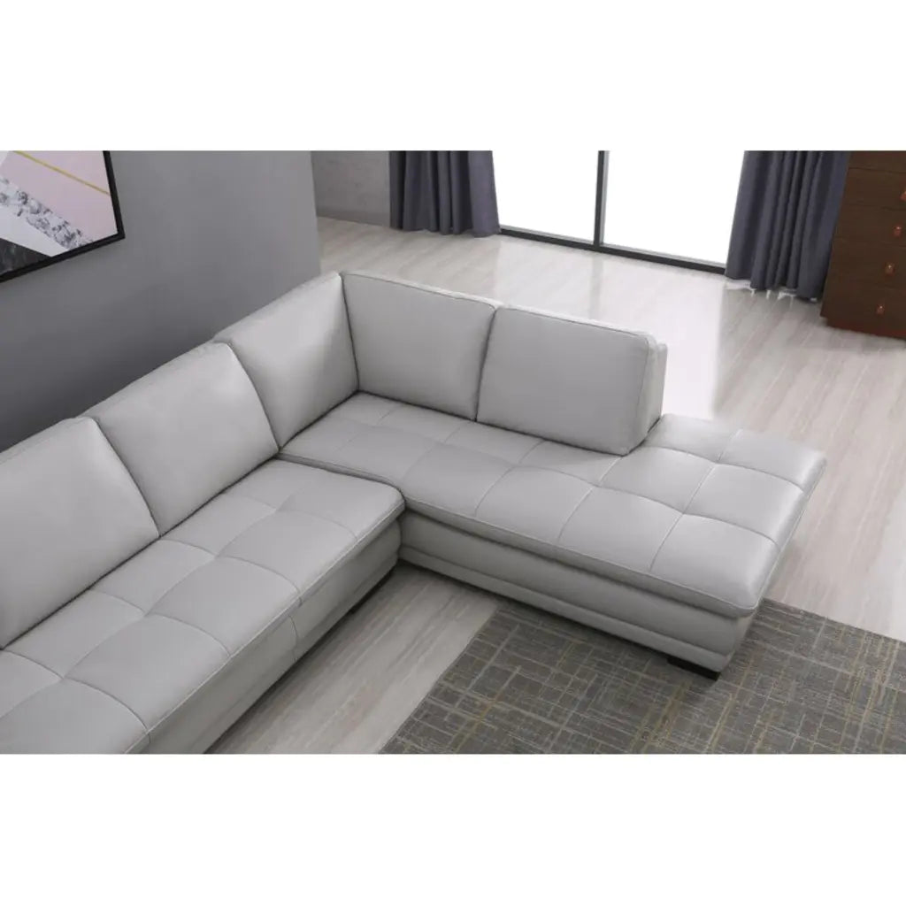 124' Wide Leather Match Sofa & Chaise