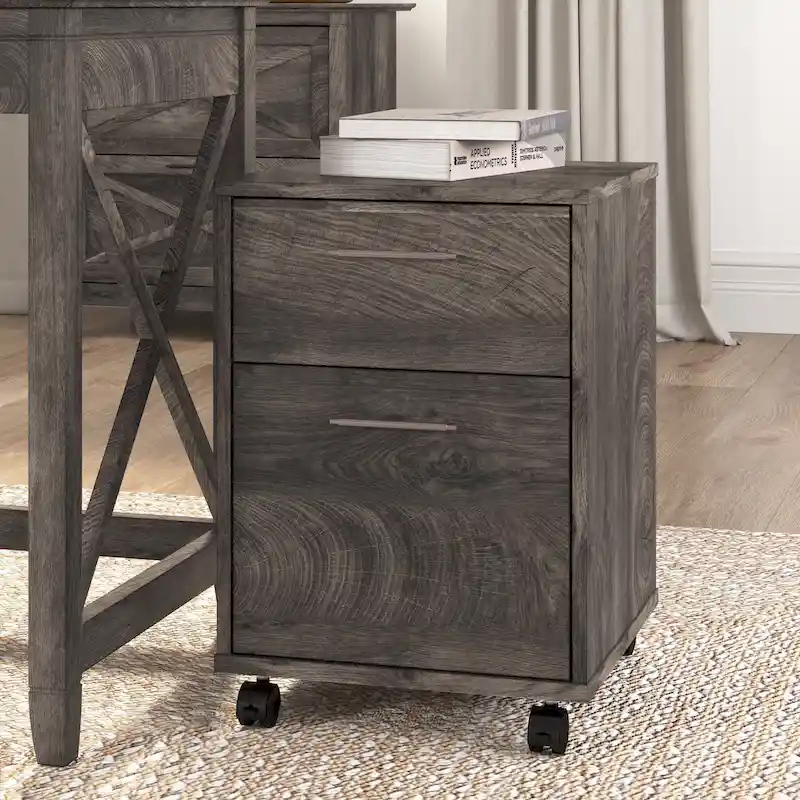 Bush Furniture Key West Mobile File Cabinet with 2 Drawers