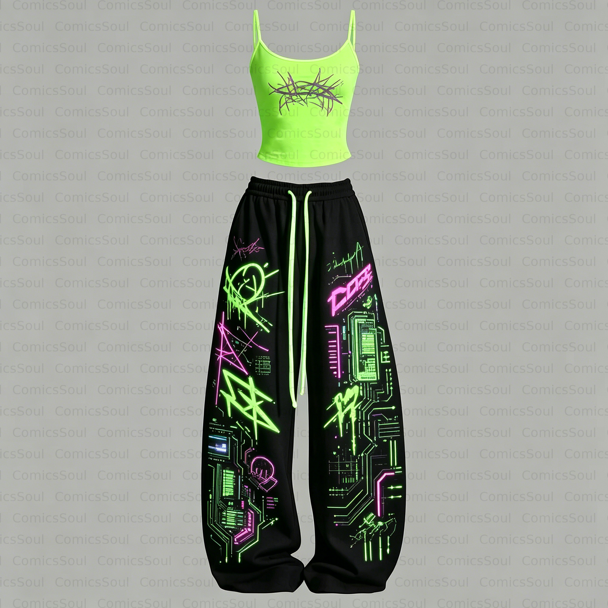Woman Top & Elasticated Trousers Two-Piece Set
