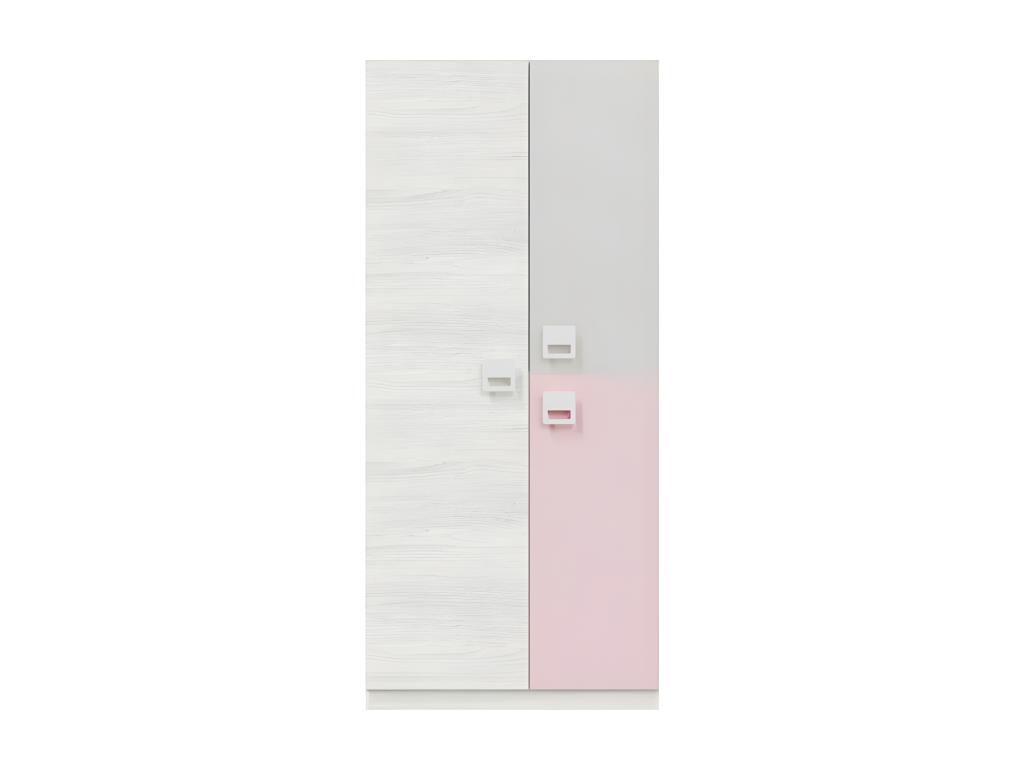 Armario 3 puertas aglomerado rosa 200x90x52cm