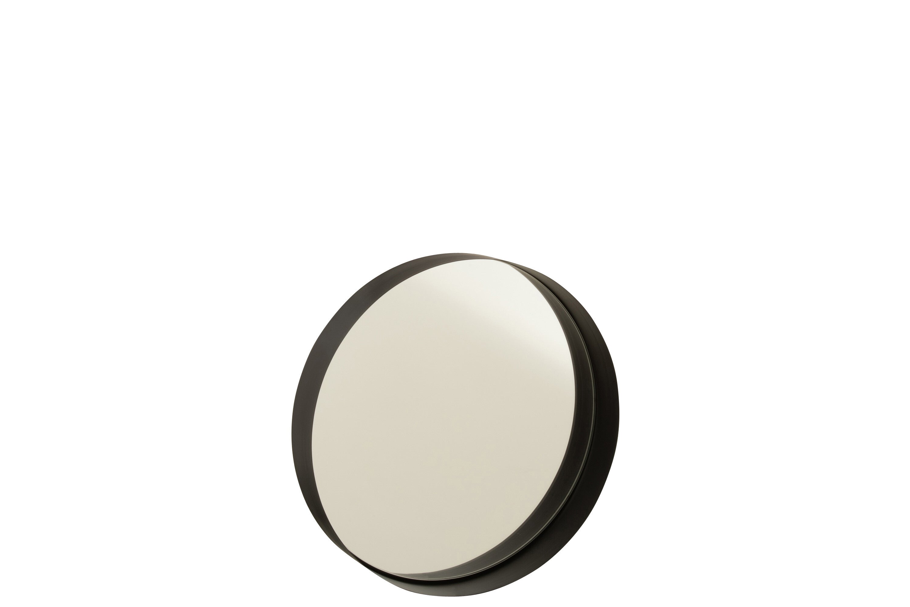 J-Line spiegel Rond Boord - metaal - zwart - small - Ø 30 cm