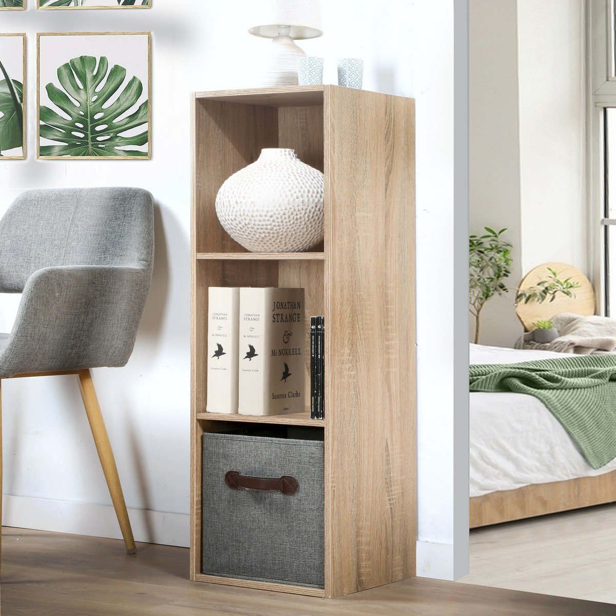 Calicosy - Opbergkast met 3 compartimenten COMPO - Houtlook