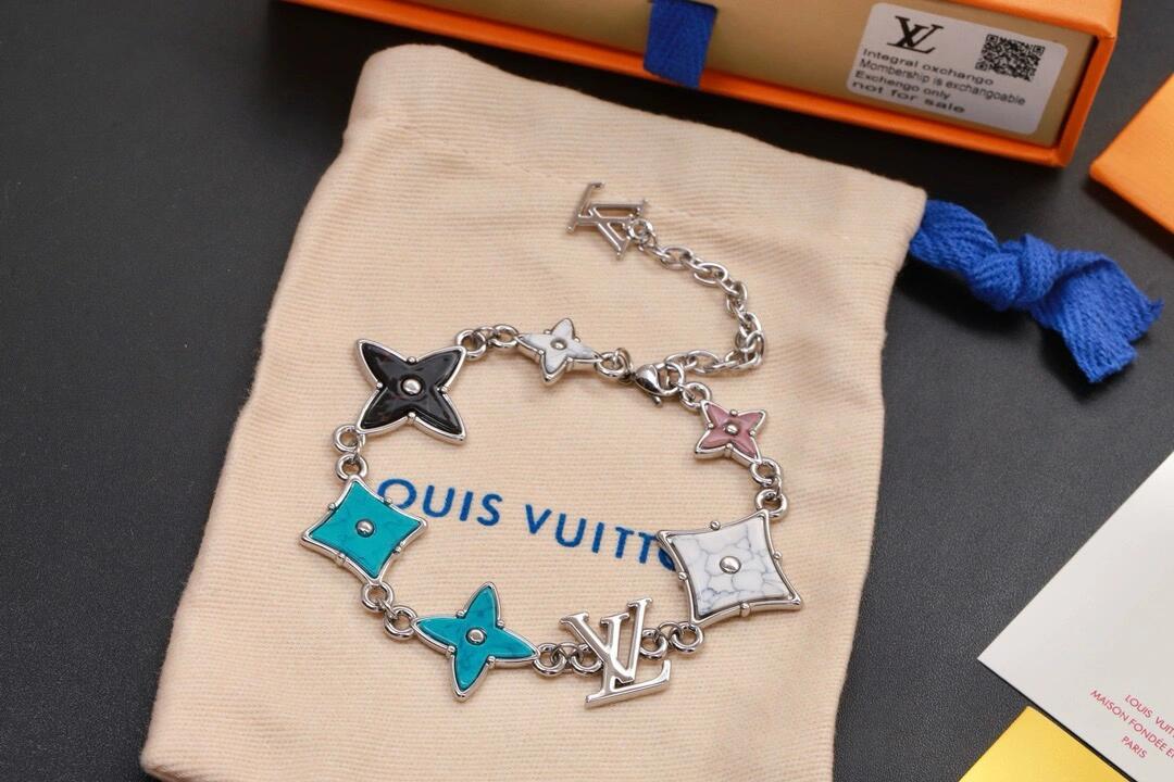 Louis Vuitton Cuban Chain LV Monogram Men Bracelet Necklace - Original Replica Club