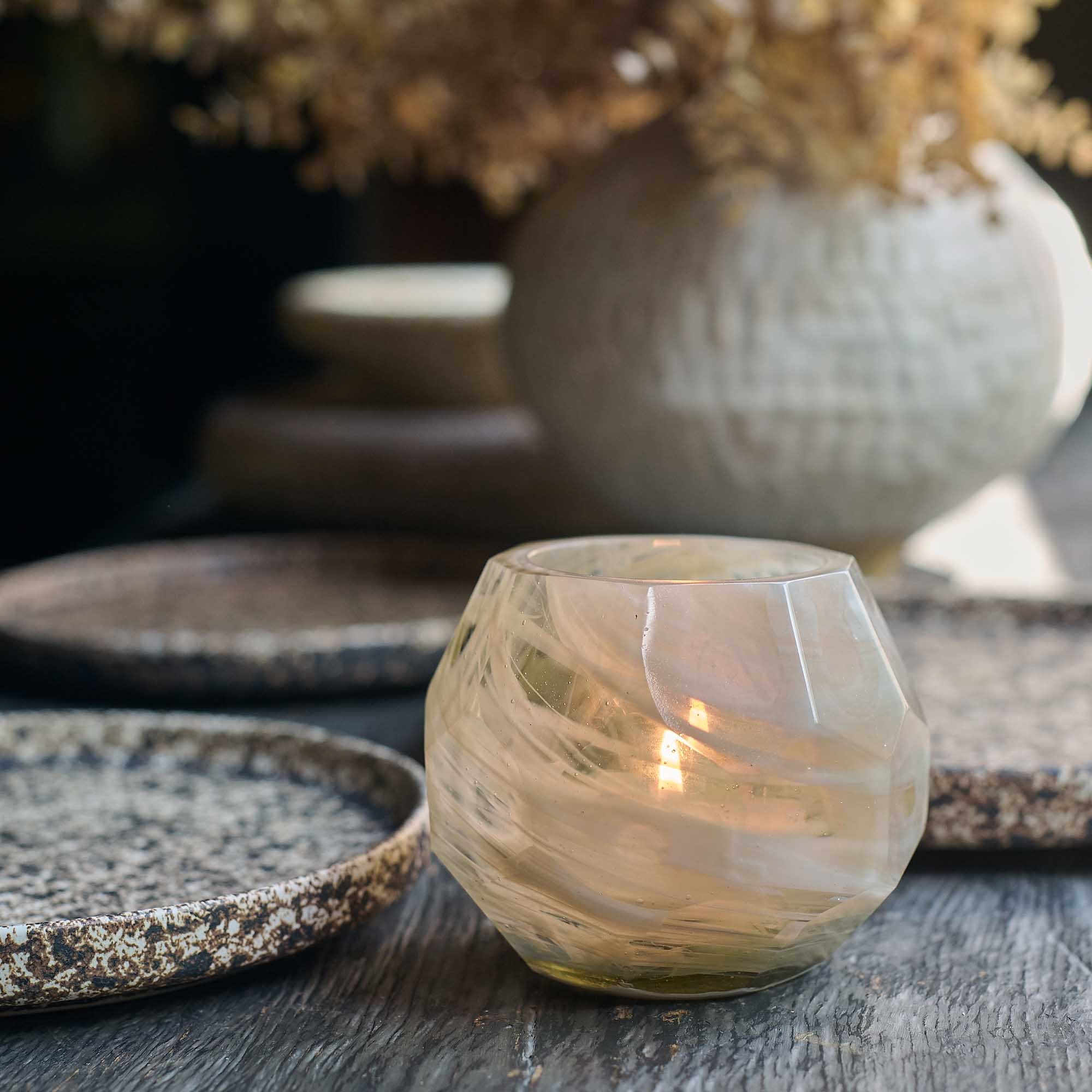 Oleander Glass Candle Holder