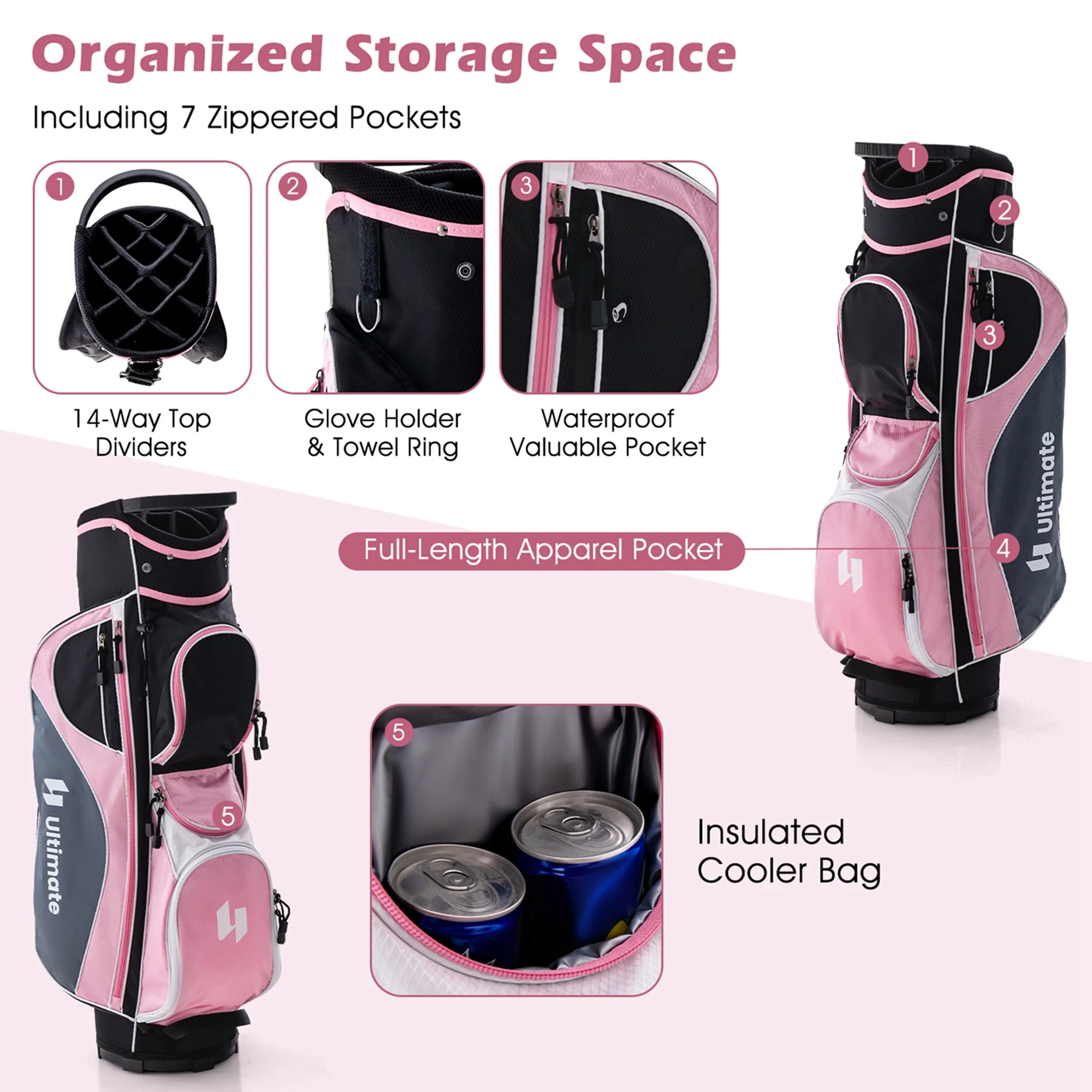 Ultimate Women’s Complete Golf Club Set Golf Club Package Set w/ Rain Hood, Right Hand Purple - Image 17