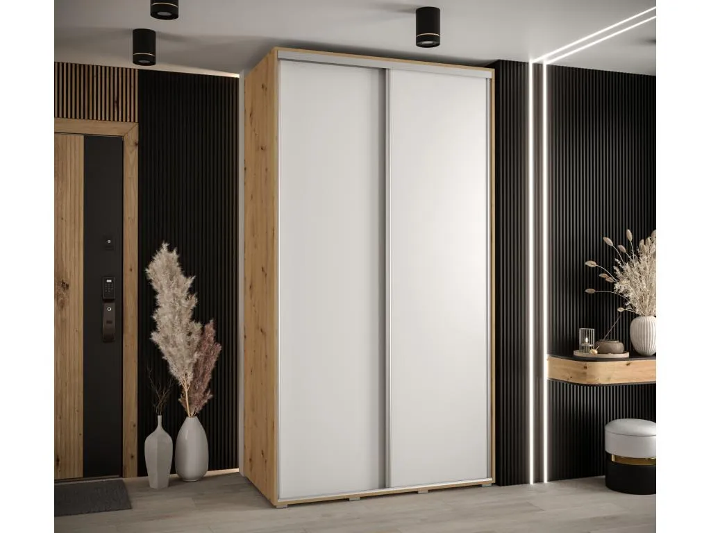 ARMARIO Hogarmini 1 DE PUERTAS CORREDERAS 235.2/140/45 2 puertas (Artisan/Blanco/Plata) 45333ojqv