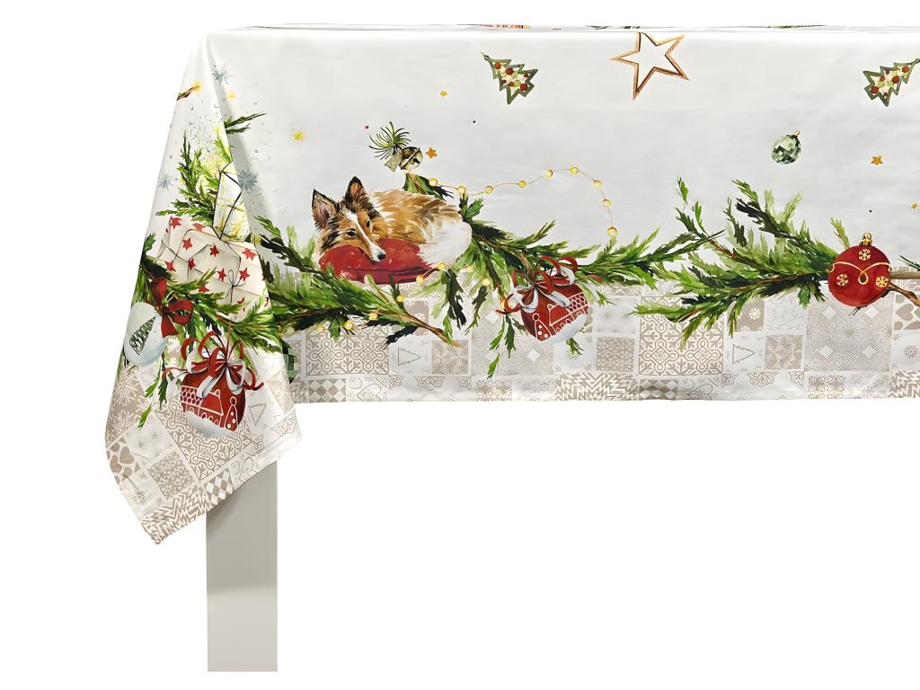 Mantel de Navidad PUPPIES XMAS 150x250 cm