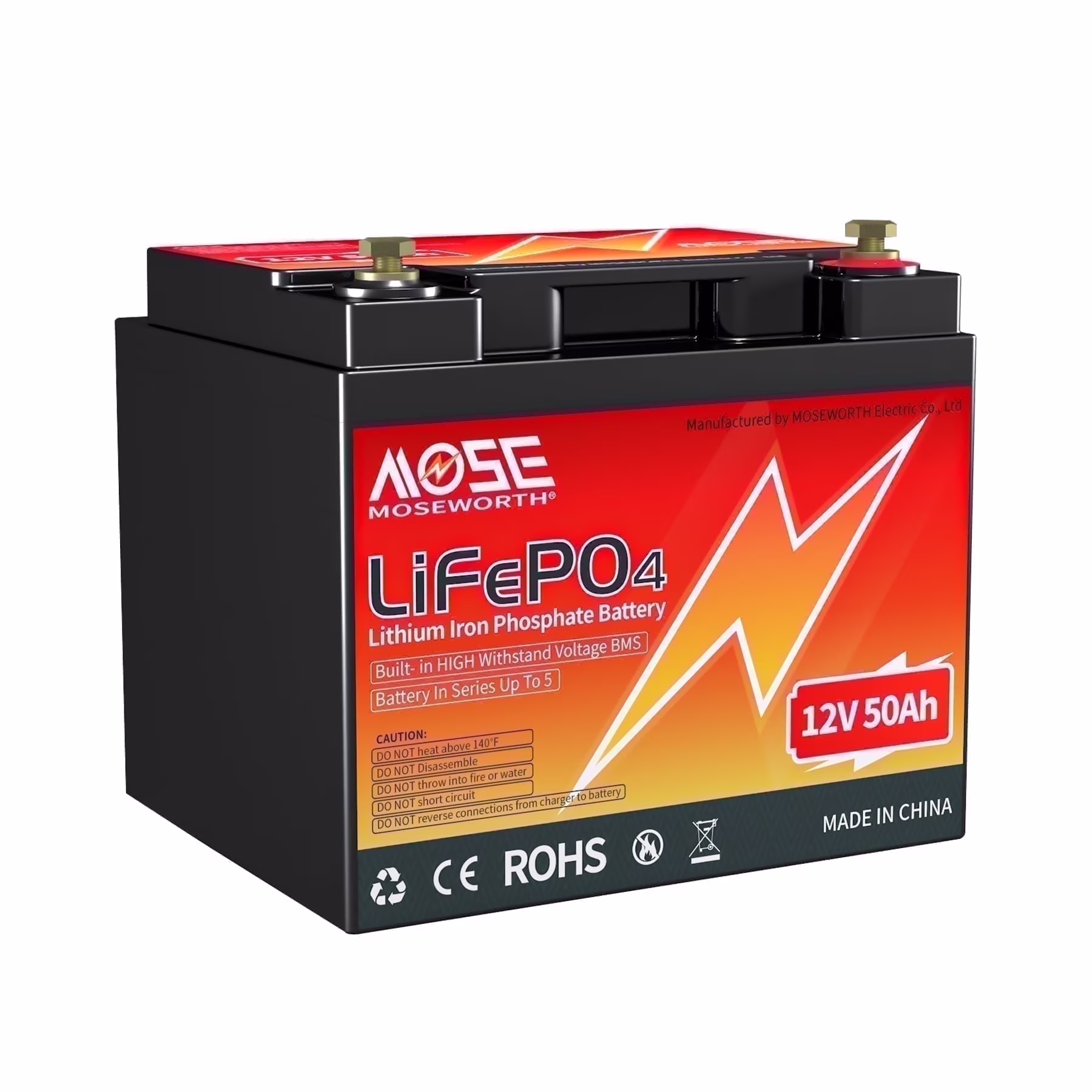 12V 50ah LiFePO4 Battery, Deep Cycles Lithium Battery for RV, Solar, Backup Power Off Grid, 10 Years Lifetime, Not Car Starter