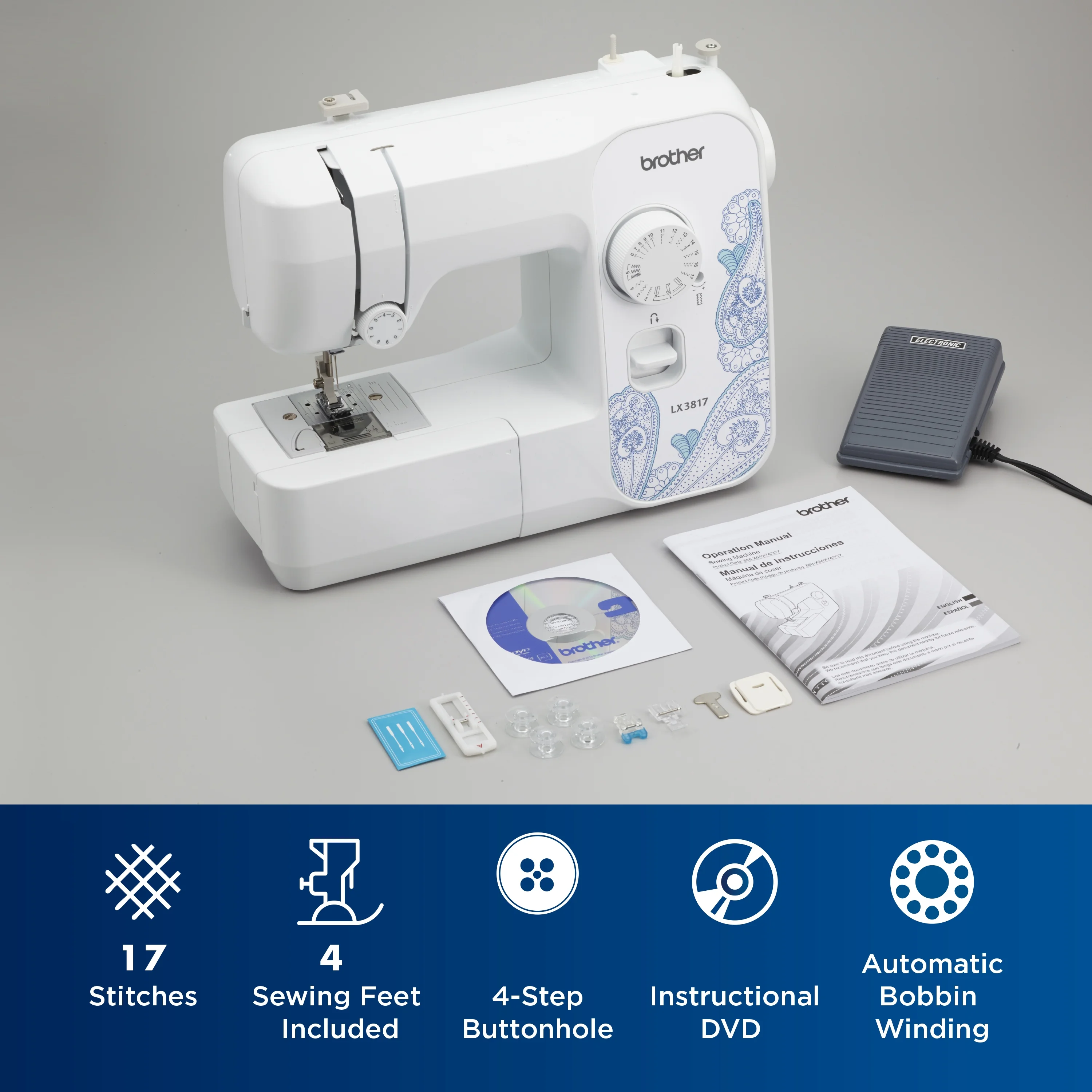 Brother LX3817- Beginner Sewing Machine, 17 Stiches - Image 6