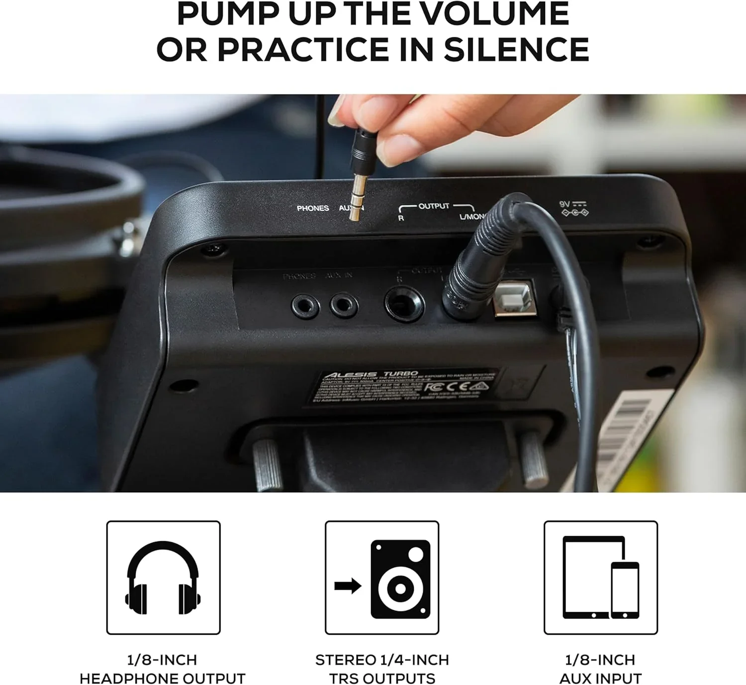 Alesis Turbo Mesh Kit - Electric Drum Set with Over 100 Sounds Mesh Drum Pad