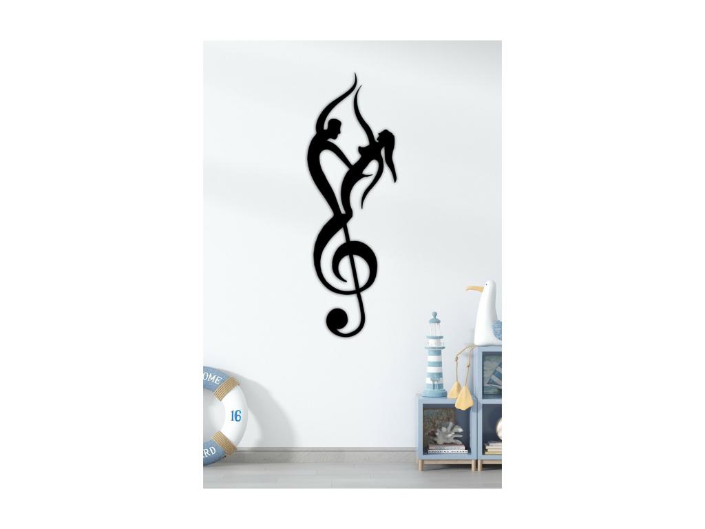 Decoración de Metal Bailarinas, Negro, 30x1,5x90 cm, Hogarmagic