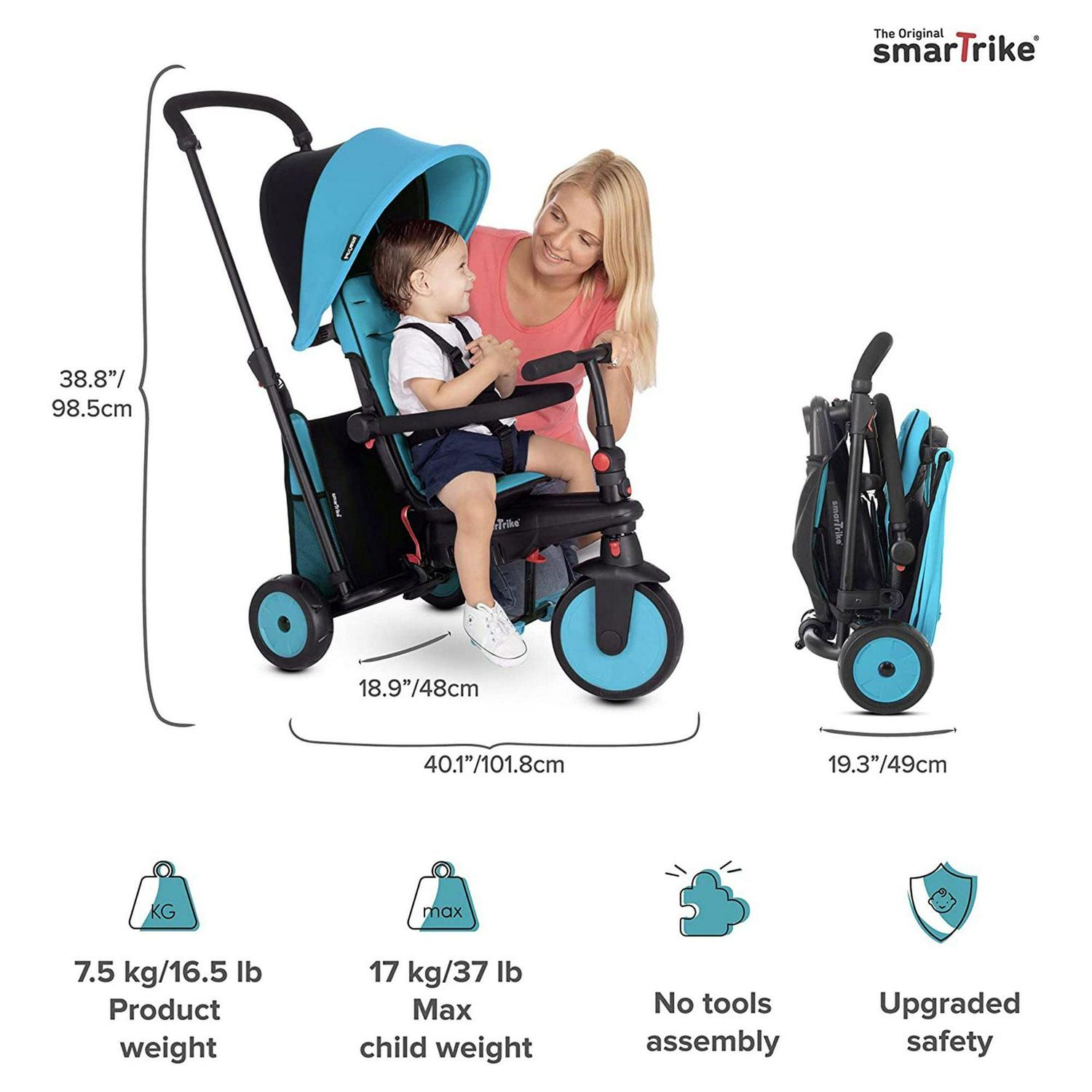 smarTrike 5 in 1 Modular Toddler Stroller Tricycle with 1 Handed Steering - Image 9