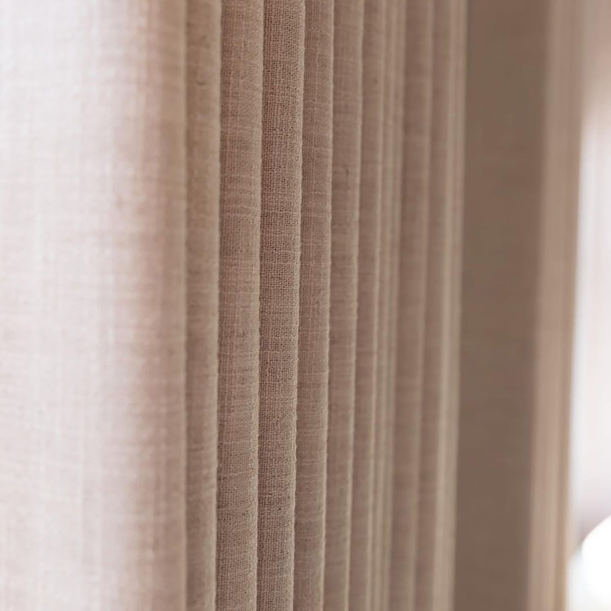 Natural Elegant Pink Linen Touch Blackout Curtains Pinch Pleated Drapes for Living Room Bedroom Home Decor