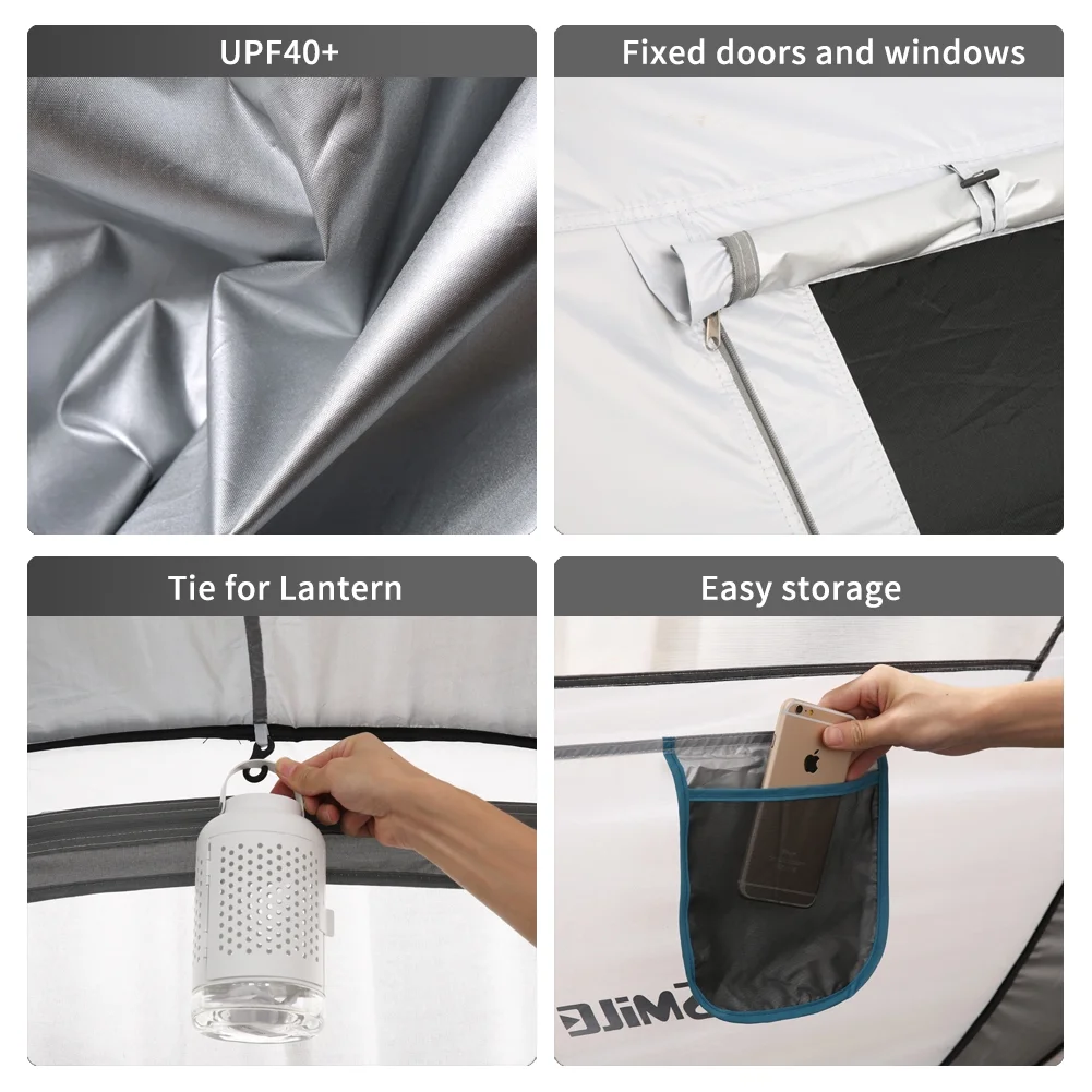 , 4-6 Persons White + Gray Pop-Up Boat Tent, , , - Image 9