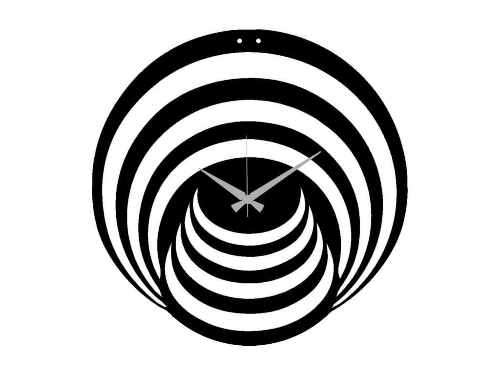 Reloj de Pared Geométrico 34, Negro, 42x0,15x42 cm, Pratcas
