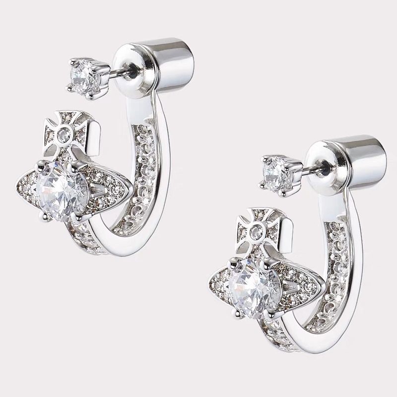 Vivienne Westwood Detachable U Shaped Rhinestone Saturn Earring Stud - Original Replica Club