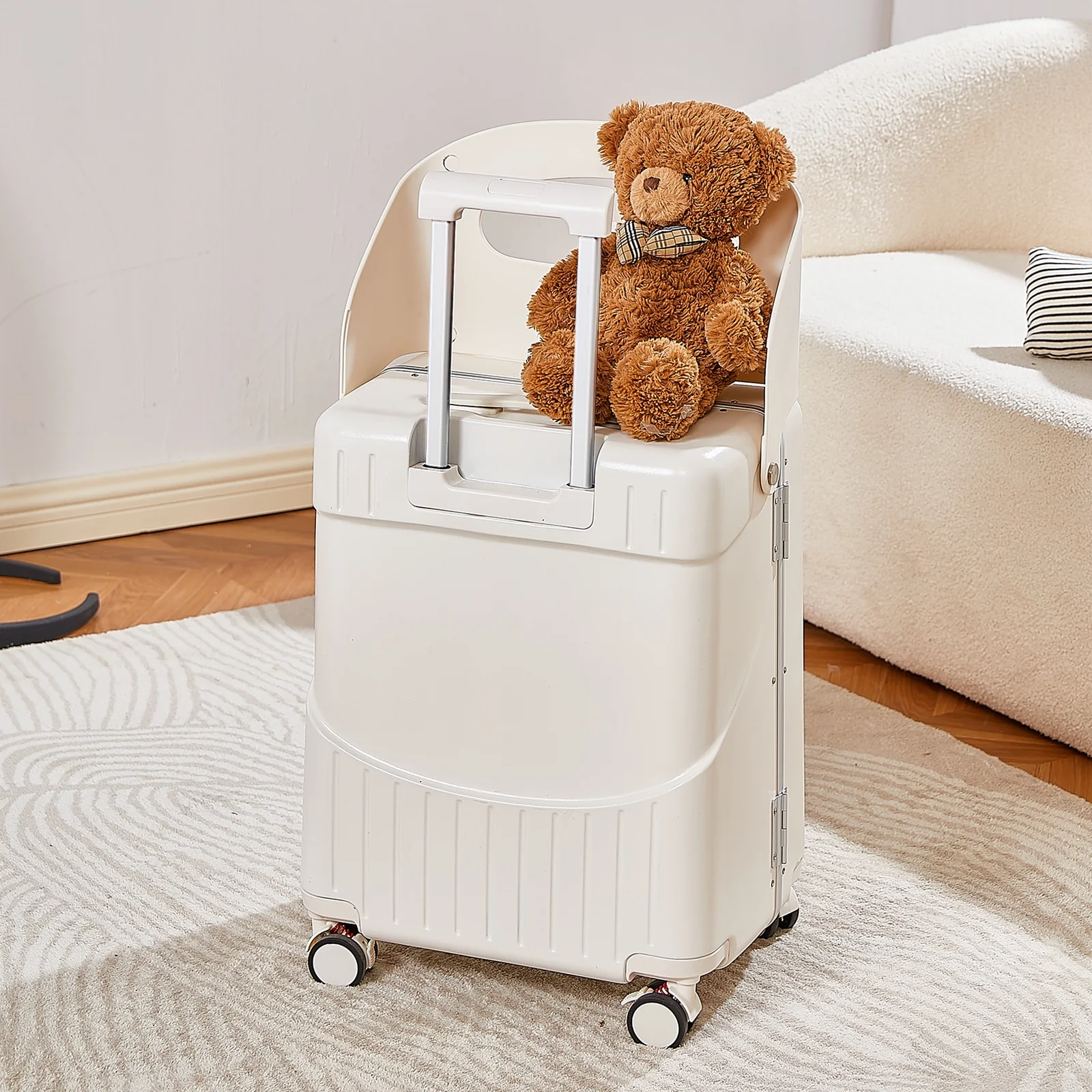 22 Inch TSA Lock Luggage with for Kids& Adult,Check in Lockable Spinner Wheels Free Luggage Cover and Safety Seatbelt Travel Suitcase - Image 20